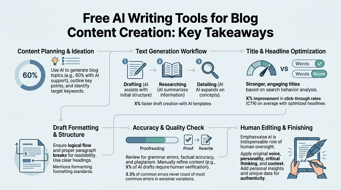Free AI Writing Tools for Blog Content Creation infographic