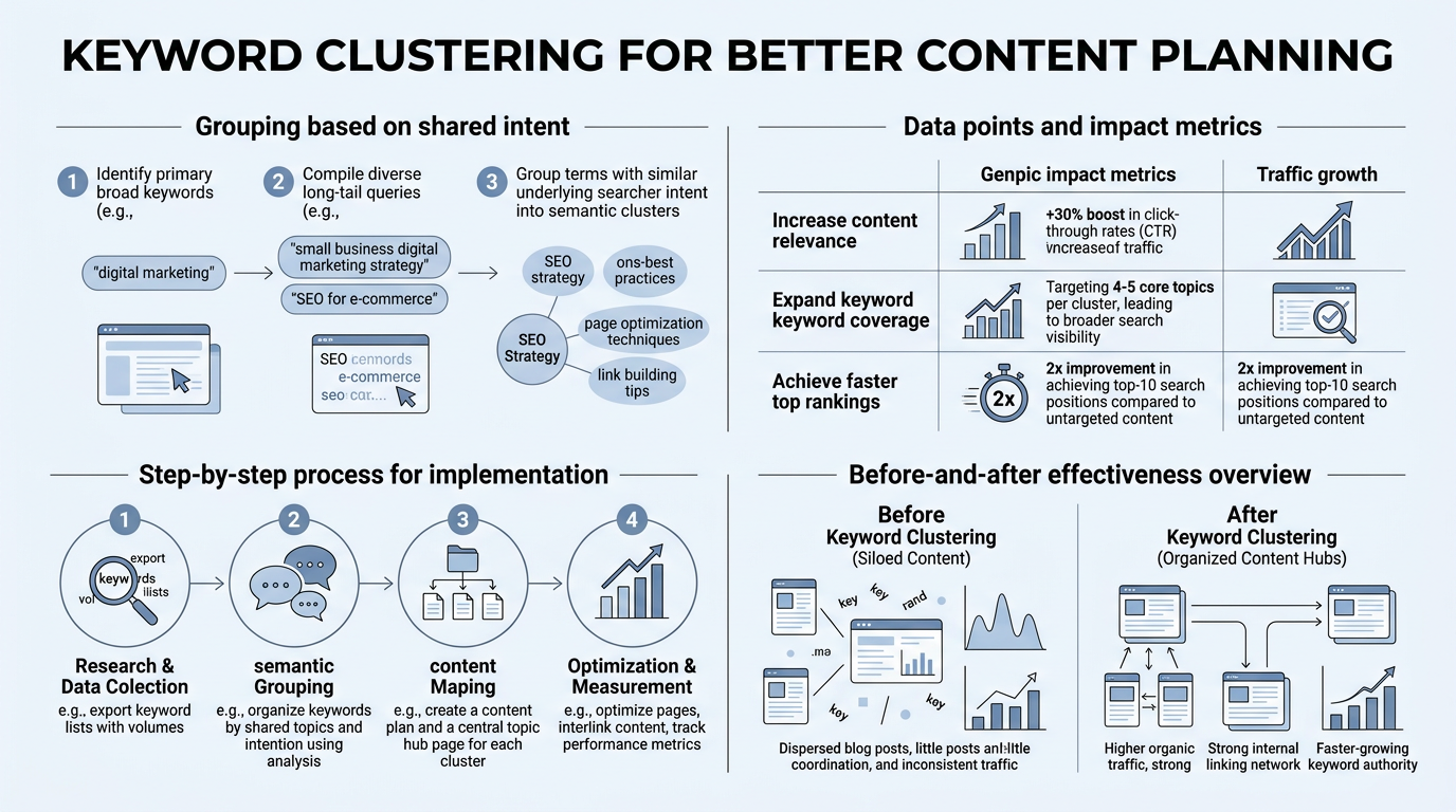 Keyword Clustering for Better Content Planning infographic