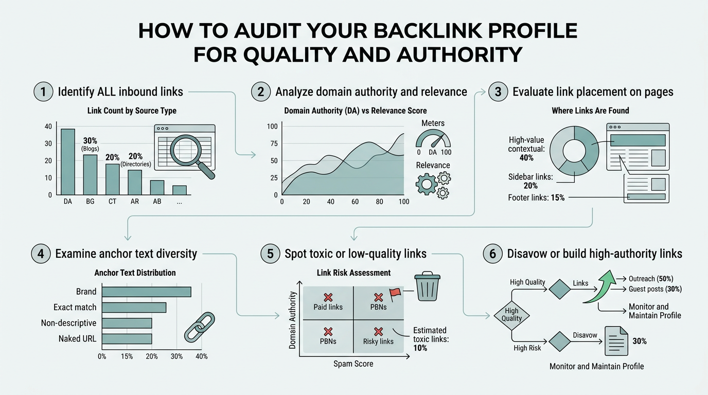 How to Audit Your Backlink Profile for Quality and Authority infographic