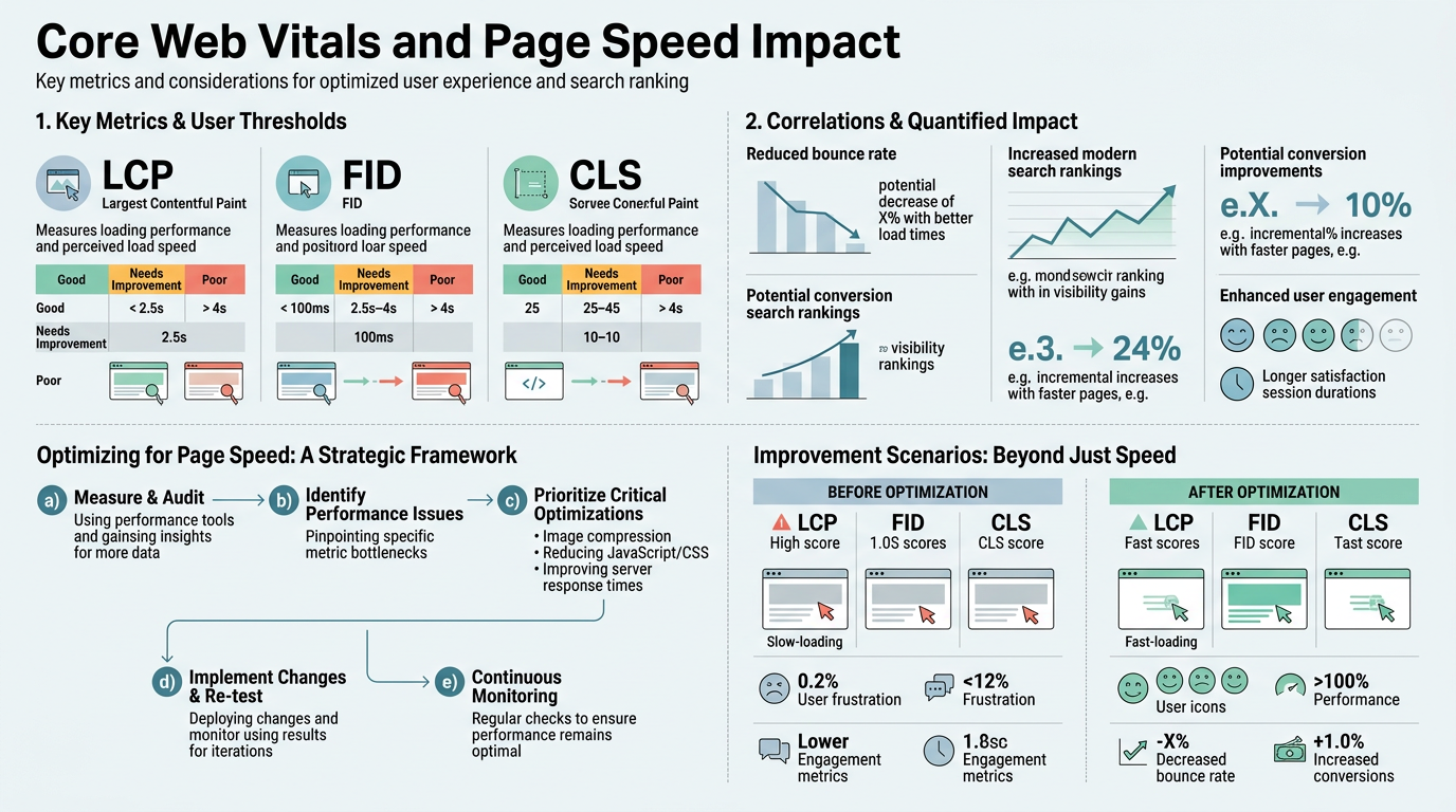 Core Web Vitals and Page Speed Impact infographic