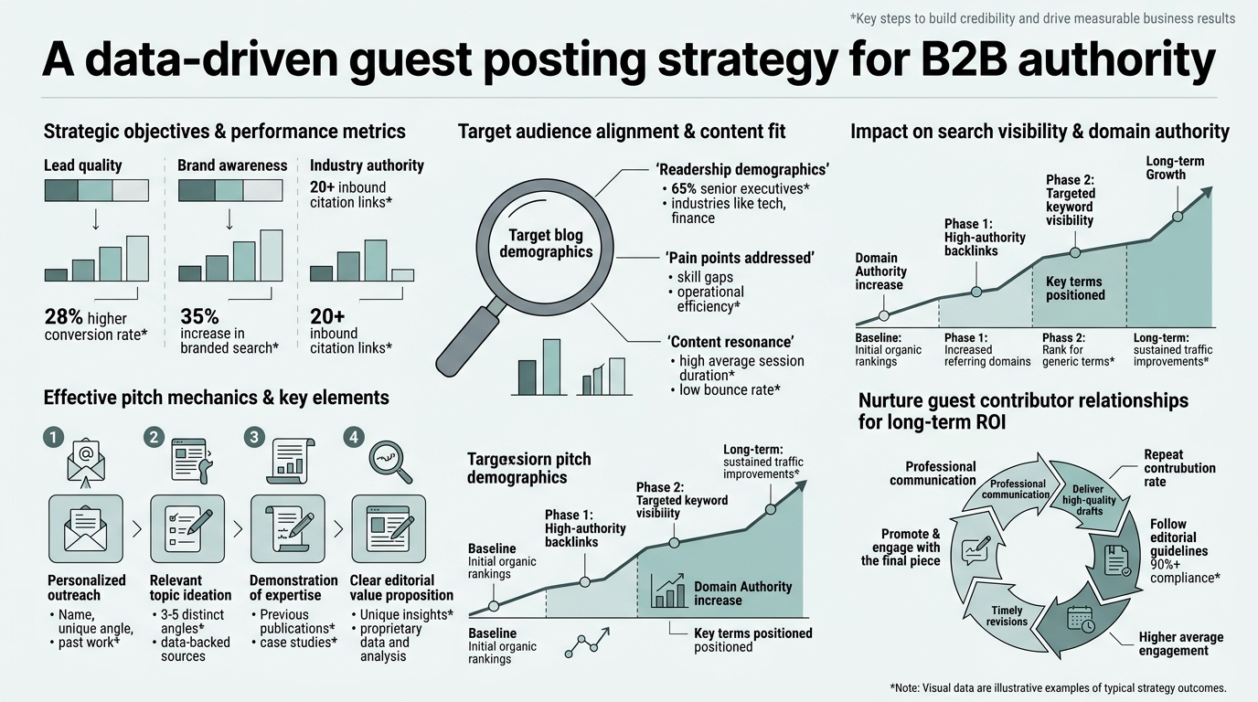 Guest Posting Strategy for B2B Authority infographic