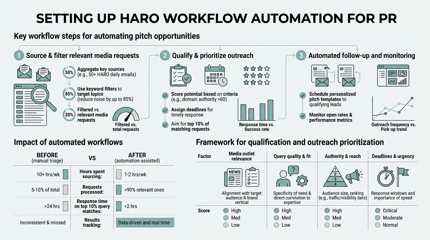 Setting Up HARO Workflow Automation for PR infographic