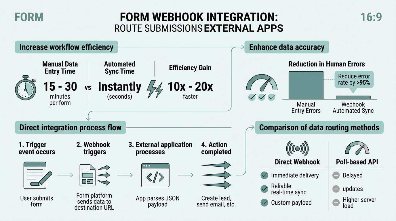 Form Webhook Integration: Route Submissions to External Apps infographic