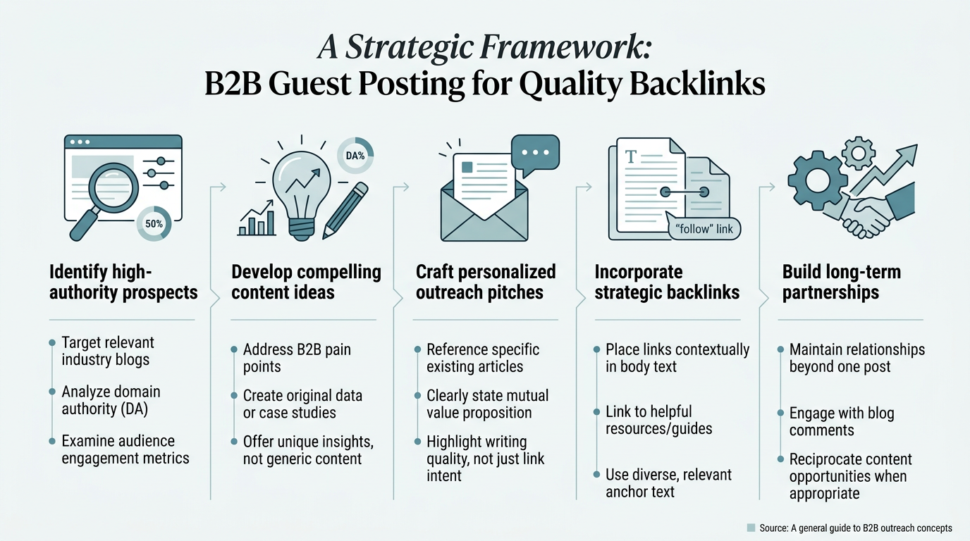 Guest Posting Strategy for B2B Backlinks infographic