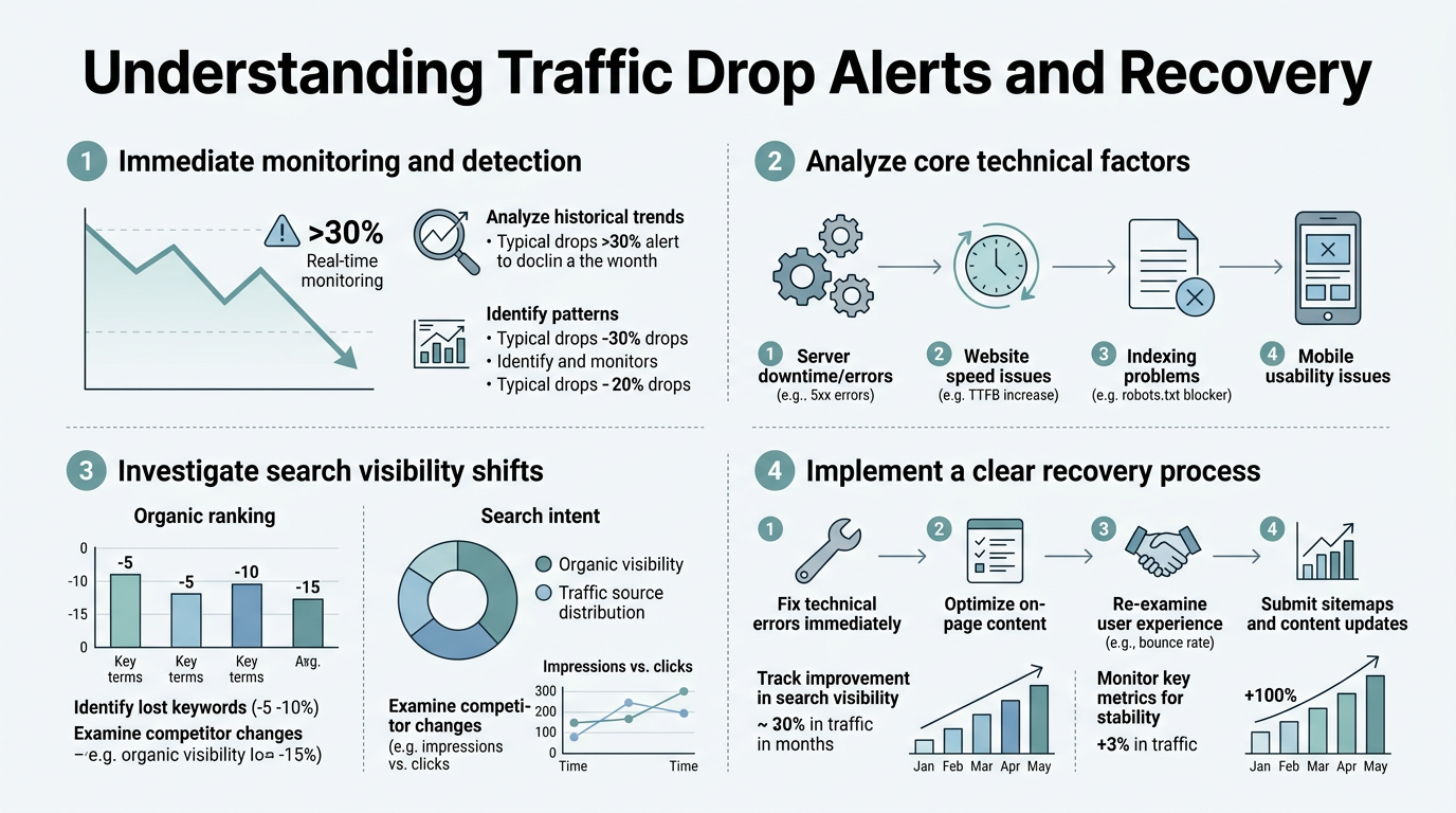 Understanding Traffic Drop Alerts and Recovery infographic