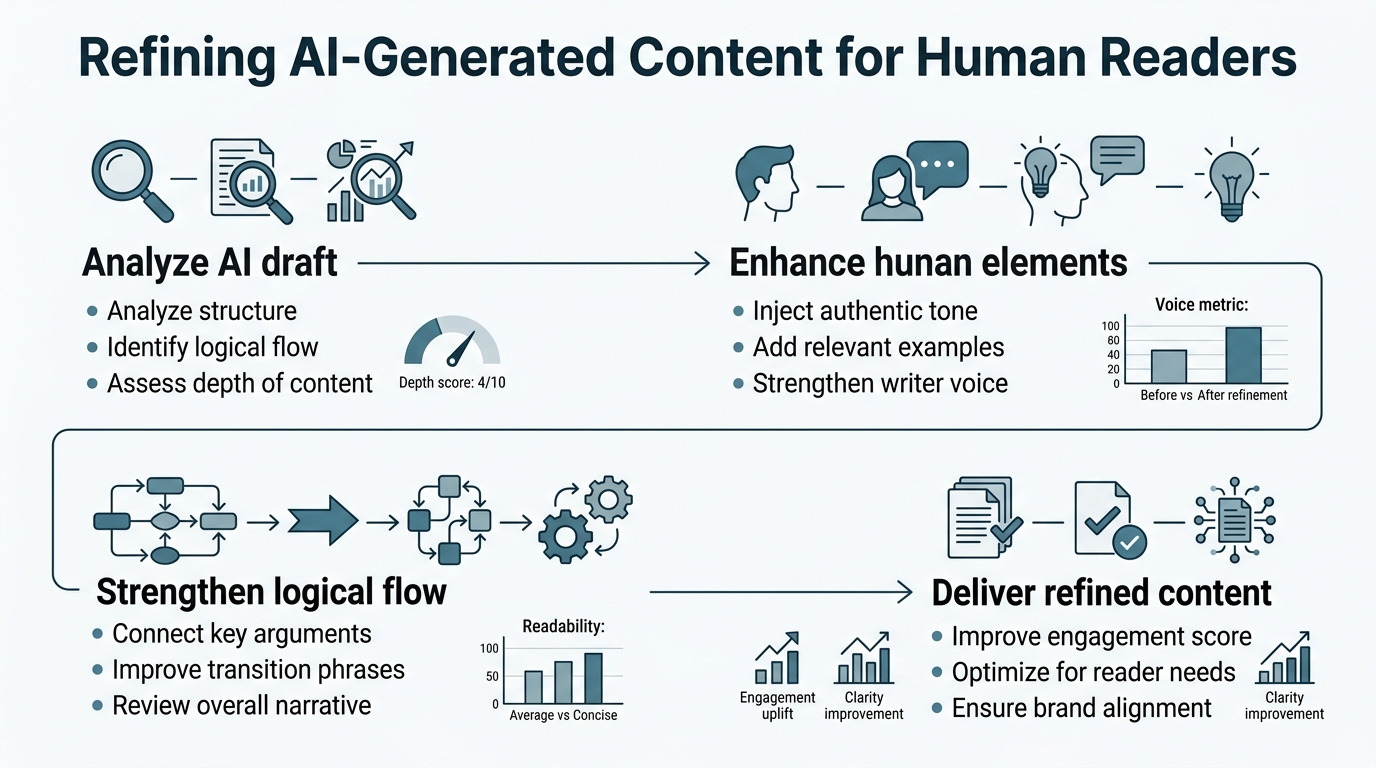 Refining AI-Generated Content for Human Readers infographic