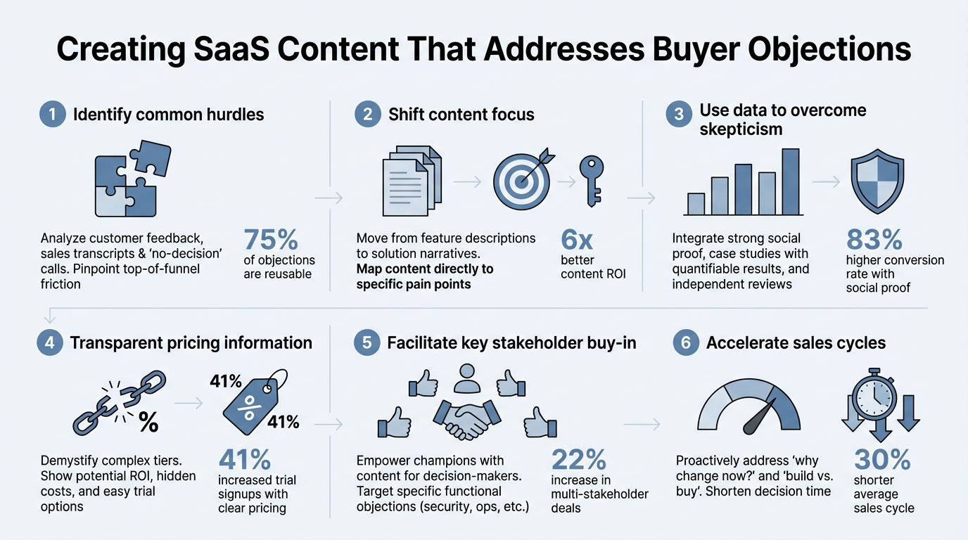 Creating SaaS Content That Addresses Buyer Objections infographic