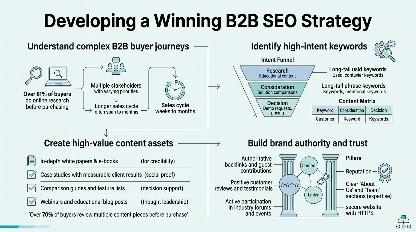 Developing a Winning B2B SEO Strategy infographic