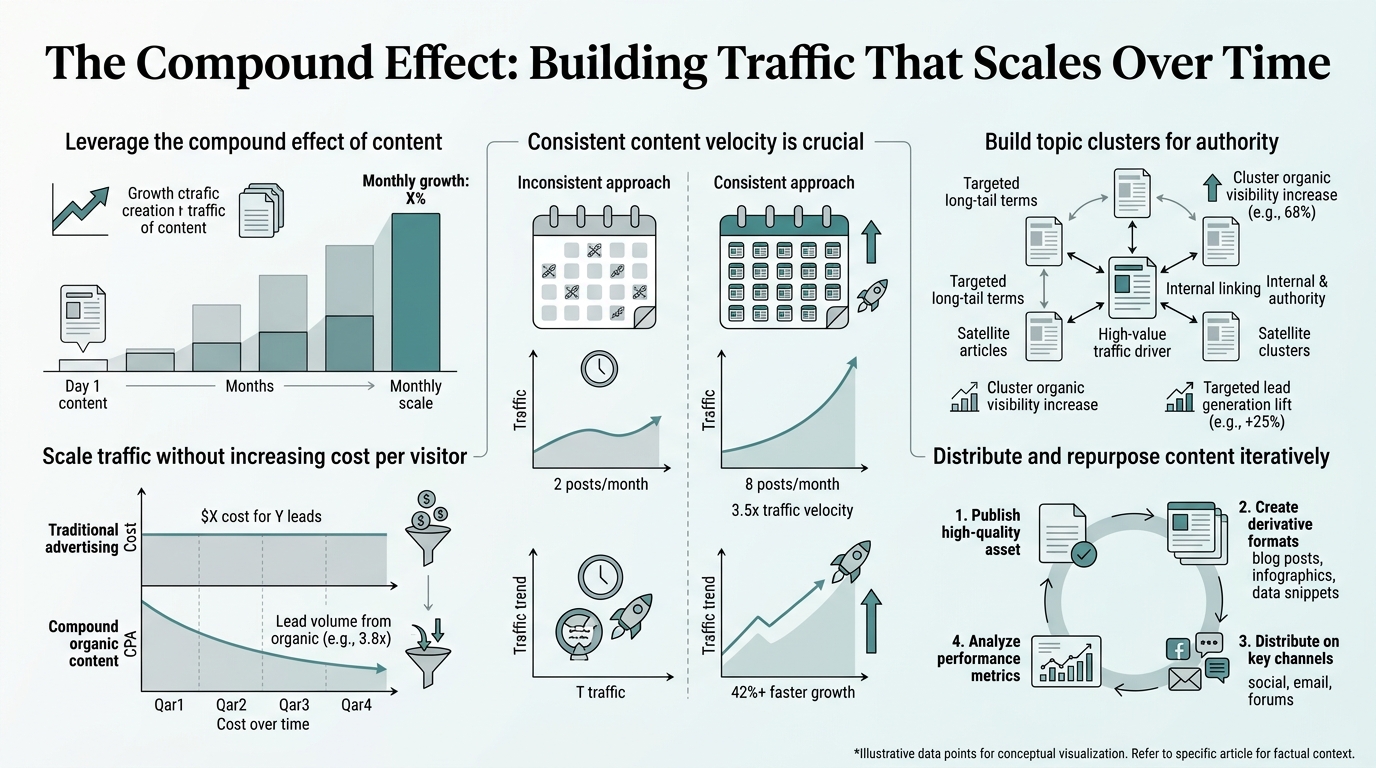 The Compound Effect: Building Traffic That Scales Over Time infographic