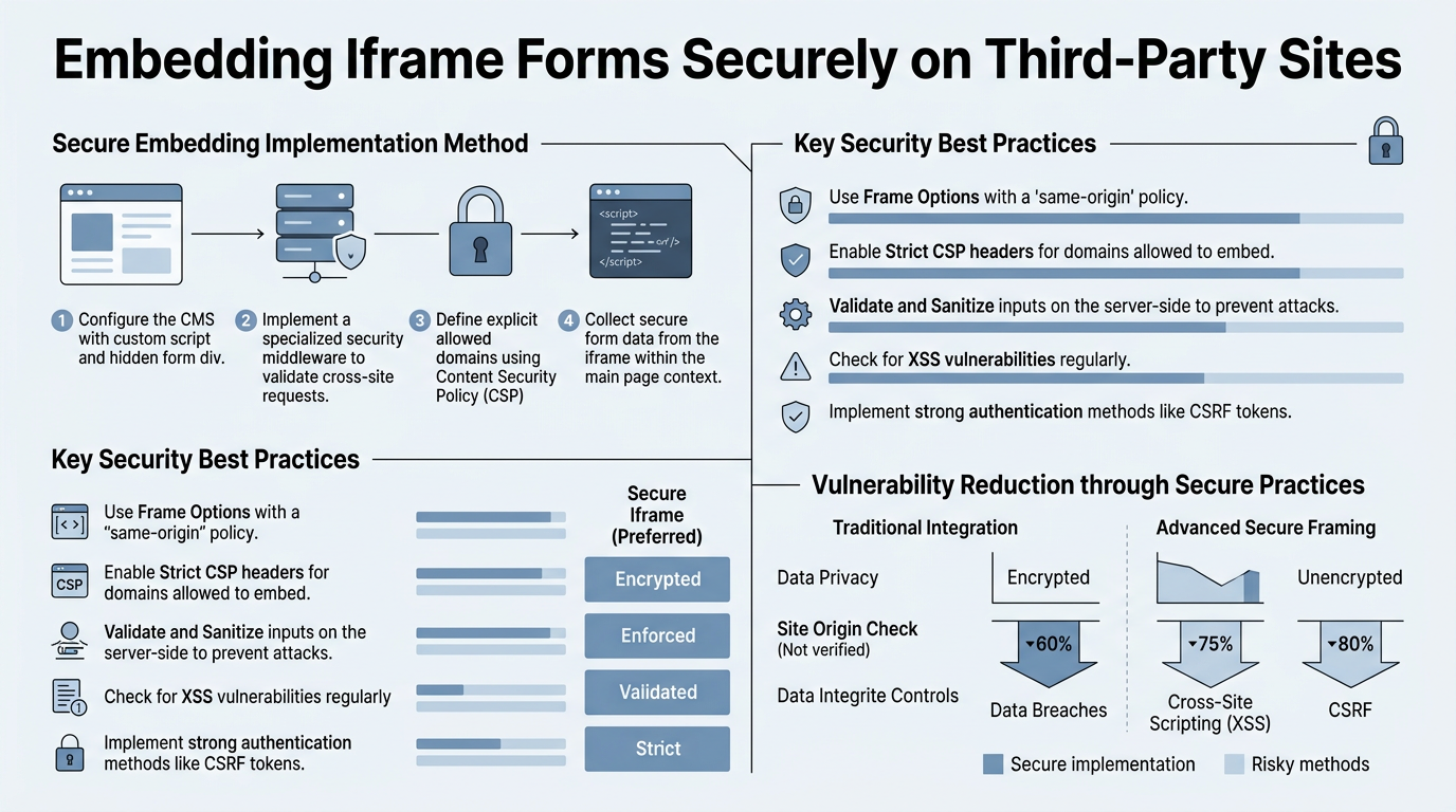 Embedding Iframe Forms Securely on Third-Party Sites infographic