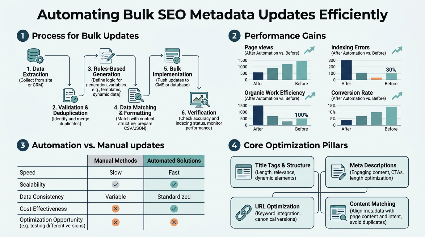 Automating Bulk SEO Metadata Updates Efficiently infographic
