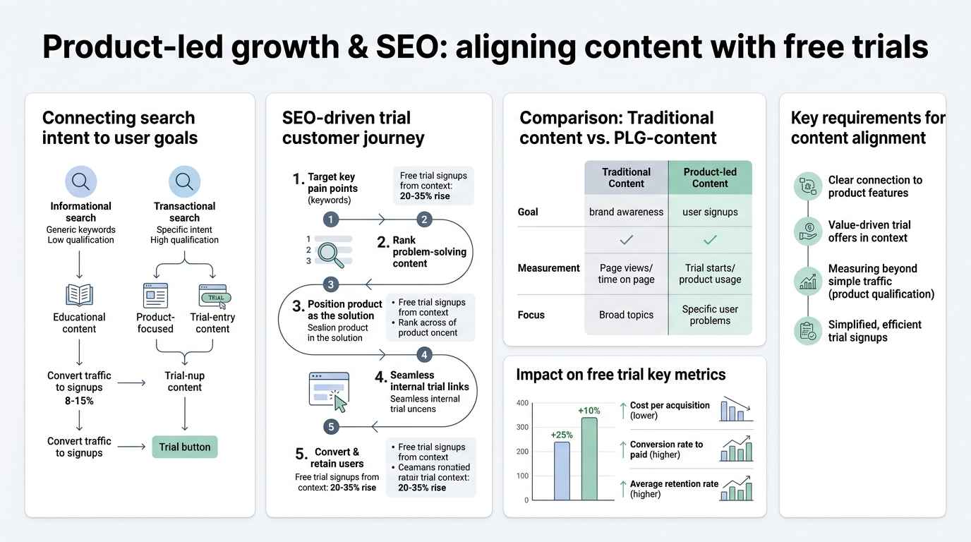 Product-Led Growth and SEO: Aligning Content With Free Trials infographic