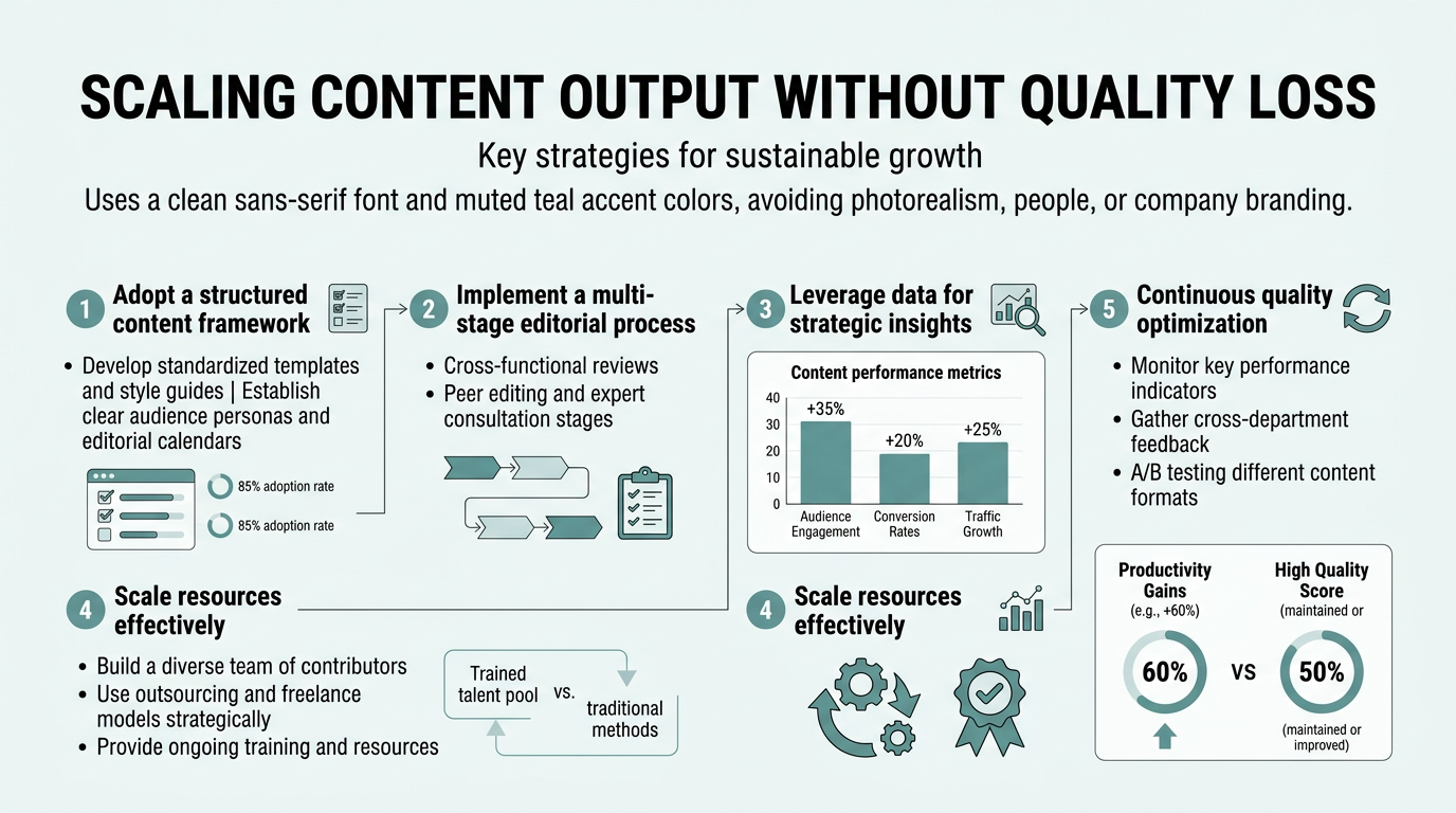 Scaling Content Output Without Quality Loss infographic