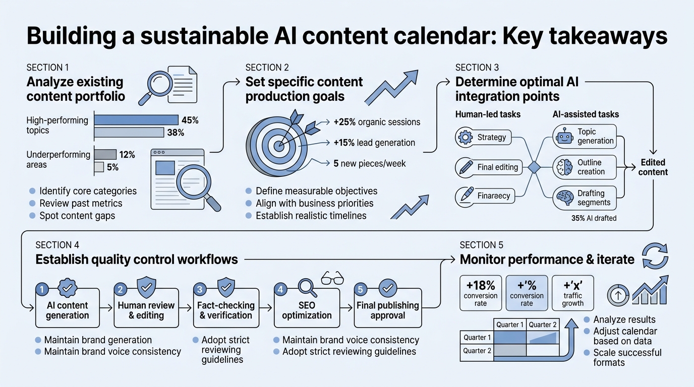 How to Build a Sustainable AI Content Calendar infographic