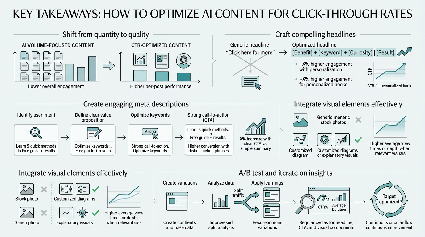How to Optimize AI Content for Click-Through Rates infographic