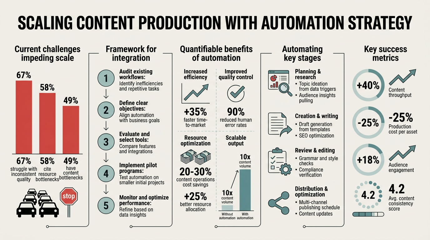 Scaling Content Production with Automation Strategy infographic