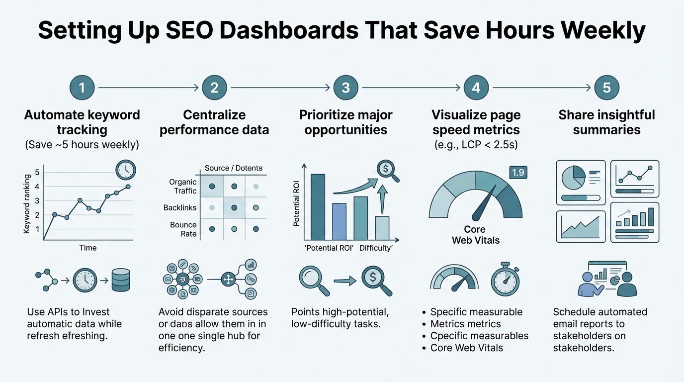 Setting Up SEO Dashboards That Save Hours Weekly infographic
