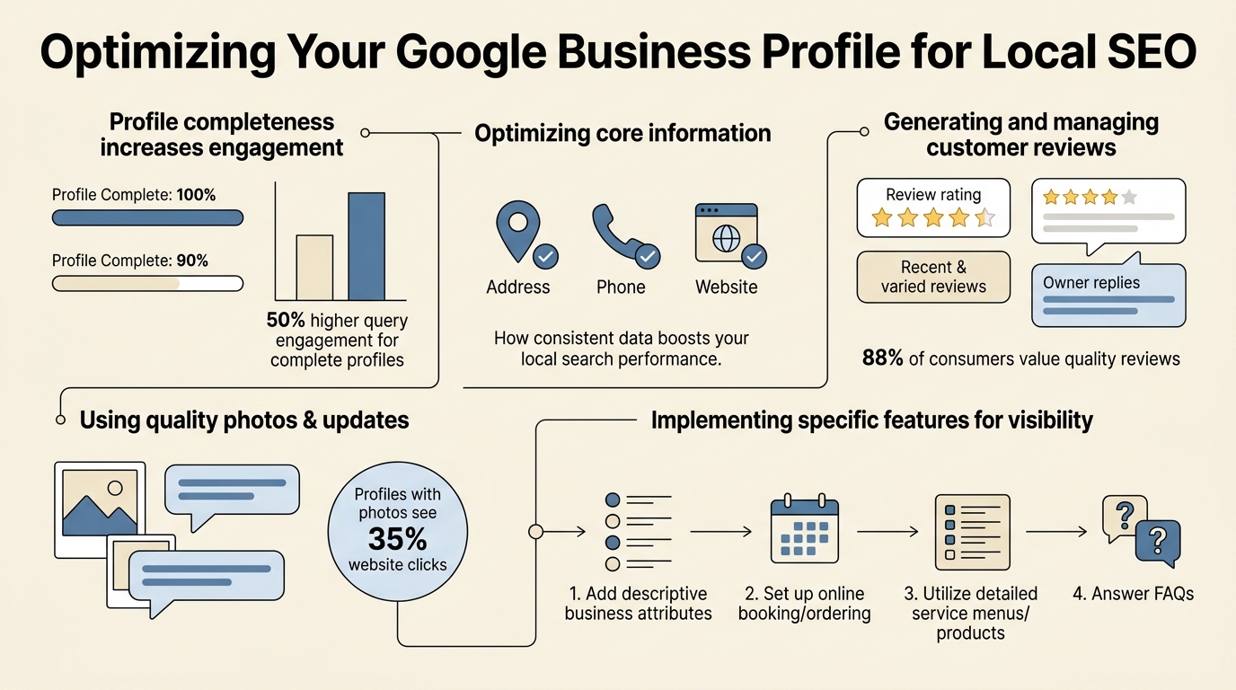 Optimizing Your Google Business Profile for Local SEO infographic
