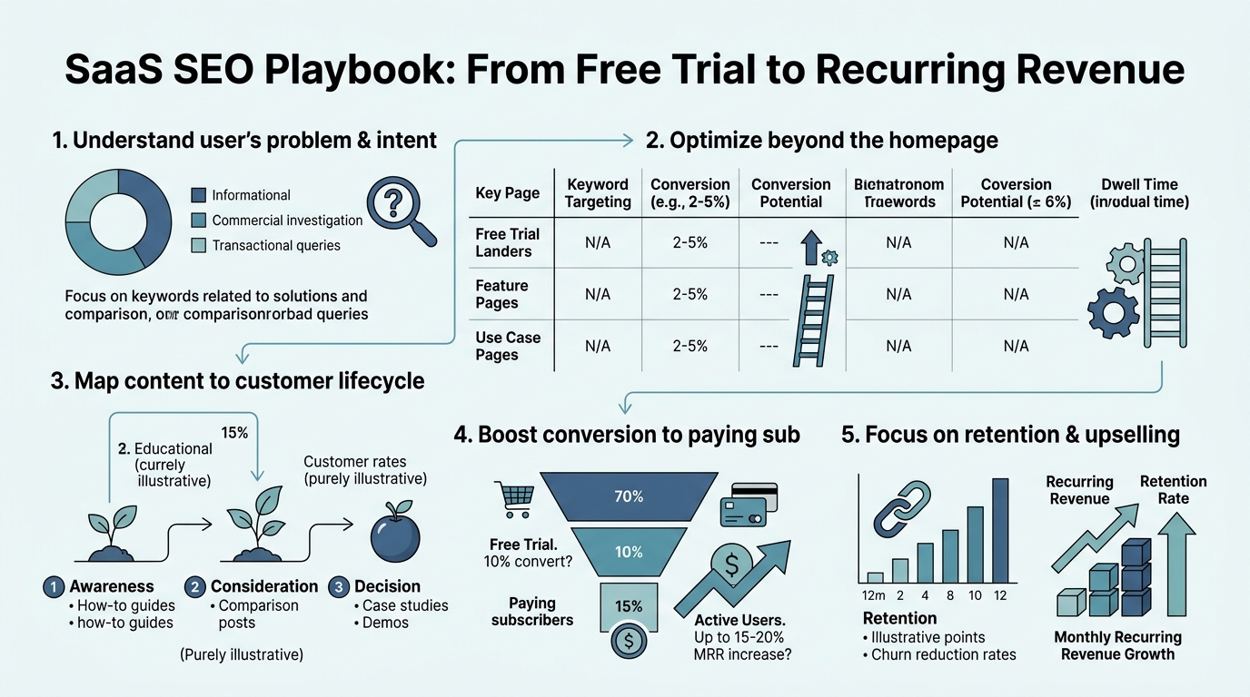 SaaS SEO Playbook: From Free Trial to Recurring Revenue infographic