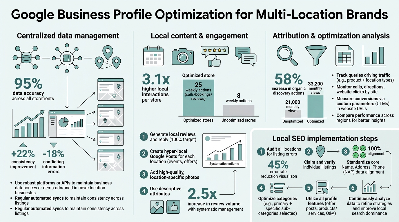 Google Business Profile Optimization for Multi-Location Brands infographic