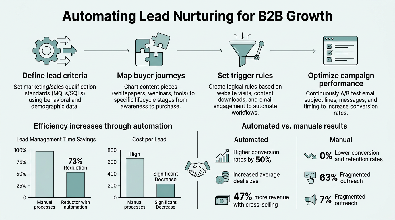 Automating Lead Nurturing for B2B Growth infographic