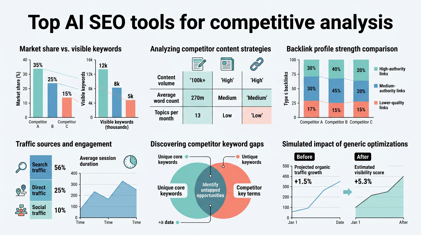Top AI SEO Tools for Competitive Analysis infographic