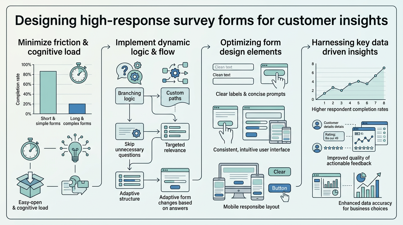 Designing High-Response Survey Forms for Customer Insights infographic