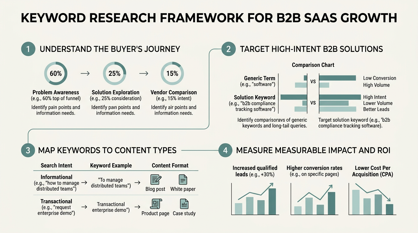 Keyword Research Framework for B2B SaaS Growth infographic
