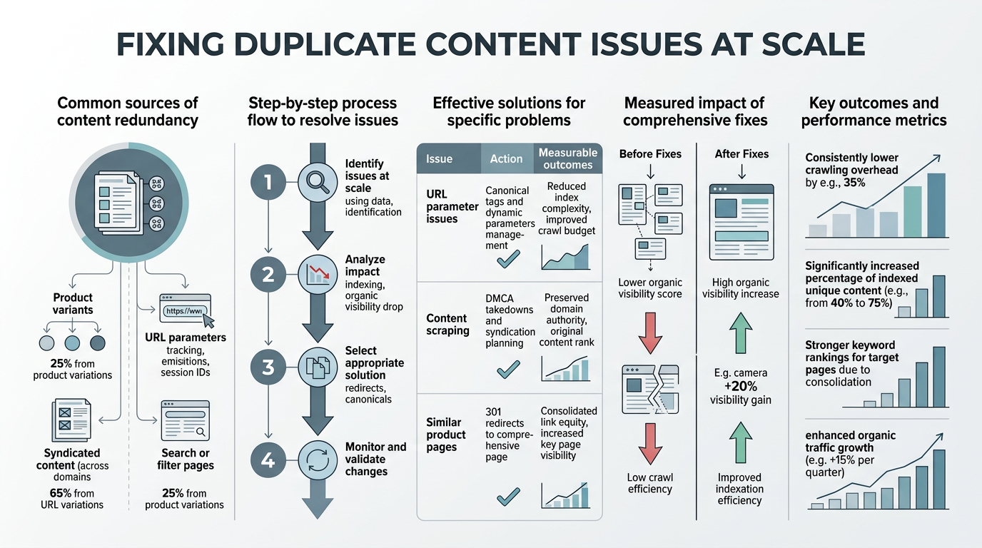 Fixing Duplicate Content Issues at Scale infographic