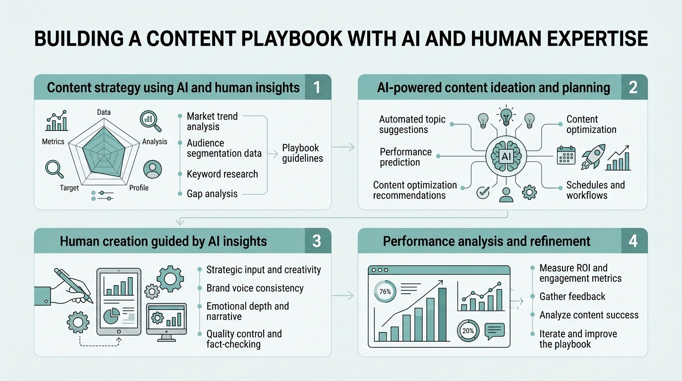 Building a Content Playbook with AI and Human Expertise infographic