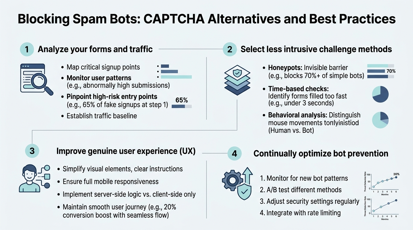 Blocking Spam Bots: CAPTCHA Alternatives and Best Practices infographic