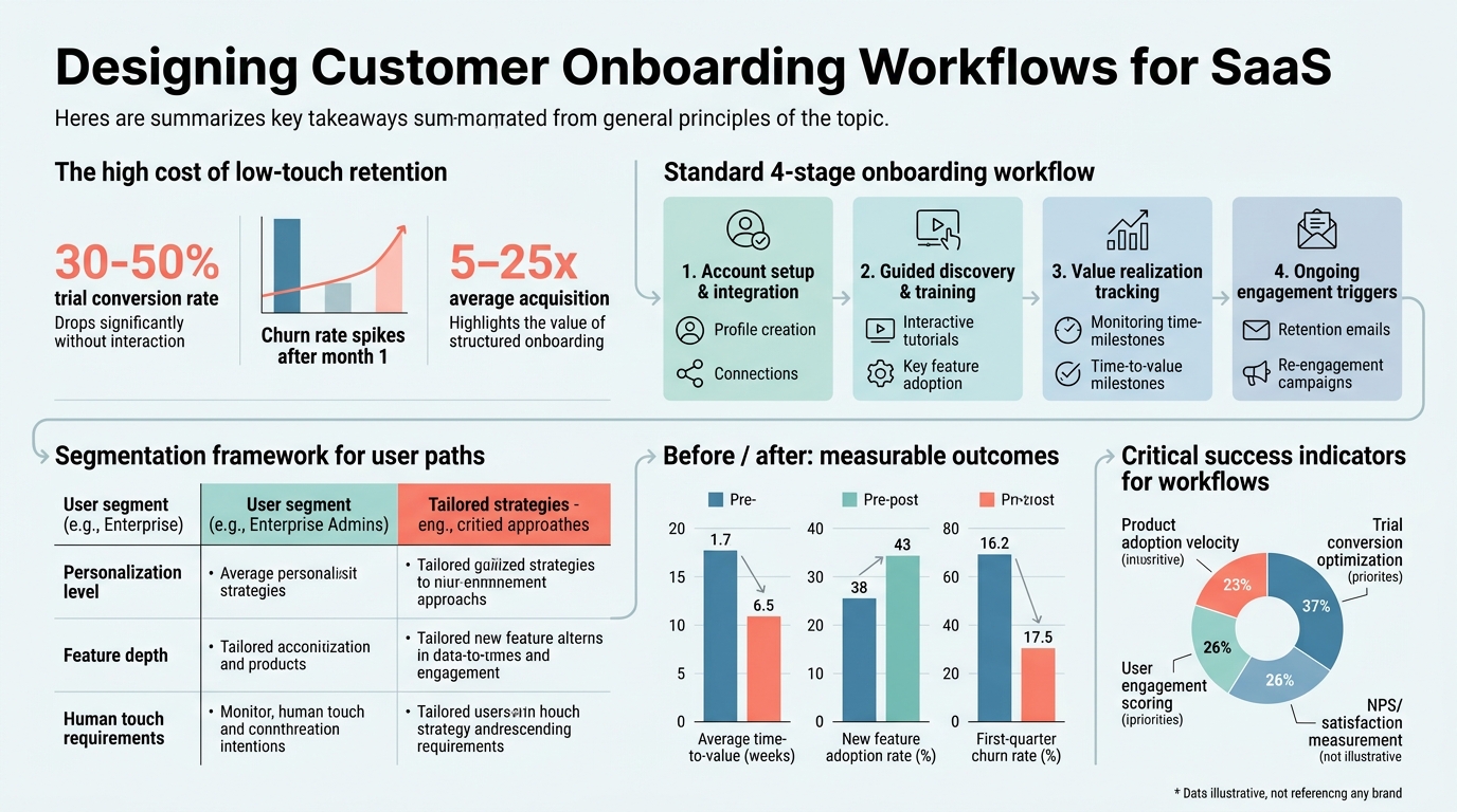 Designing Customer Onboarding Workflows for SaaS infographic