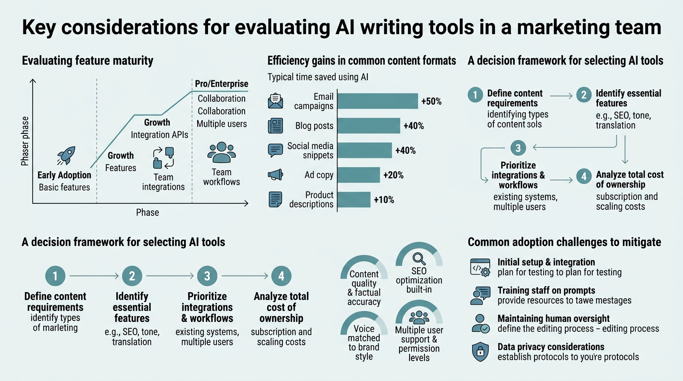 AI Writing Tools for Marketing Teams Compared infographic