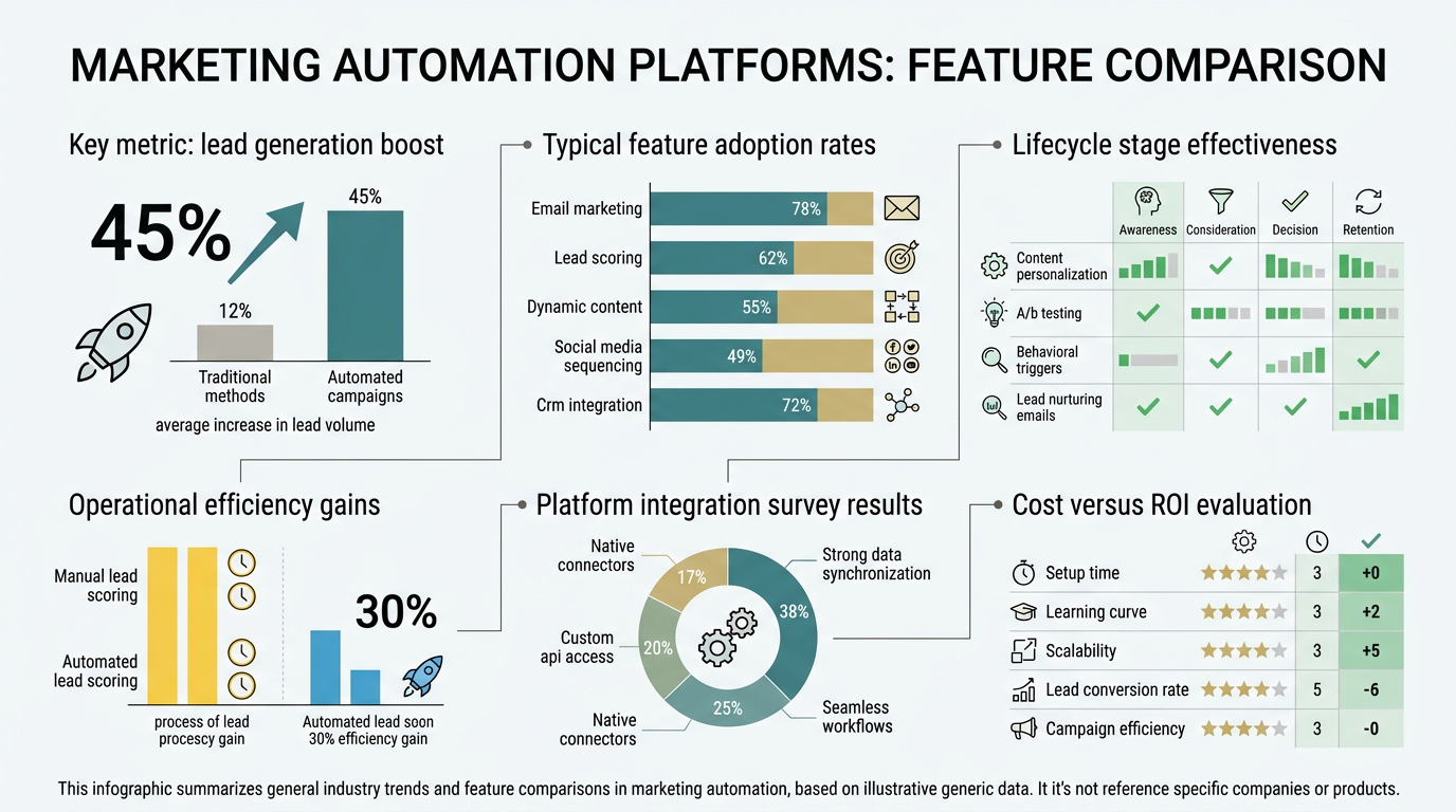 Marketing Automation Platforms: Feature Comparison infographic