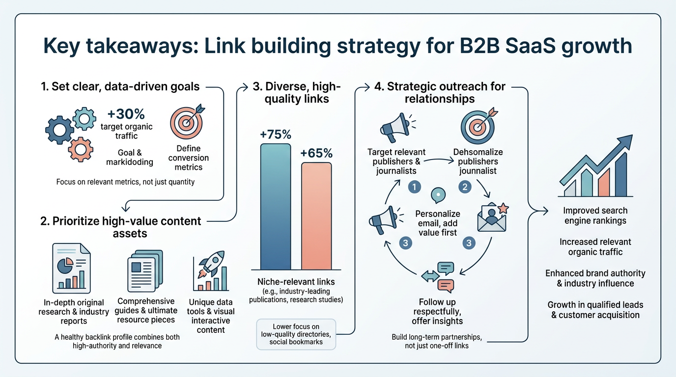 Link Building Strategy for B2B SaaS Growth infographic