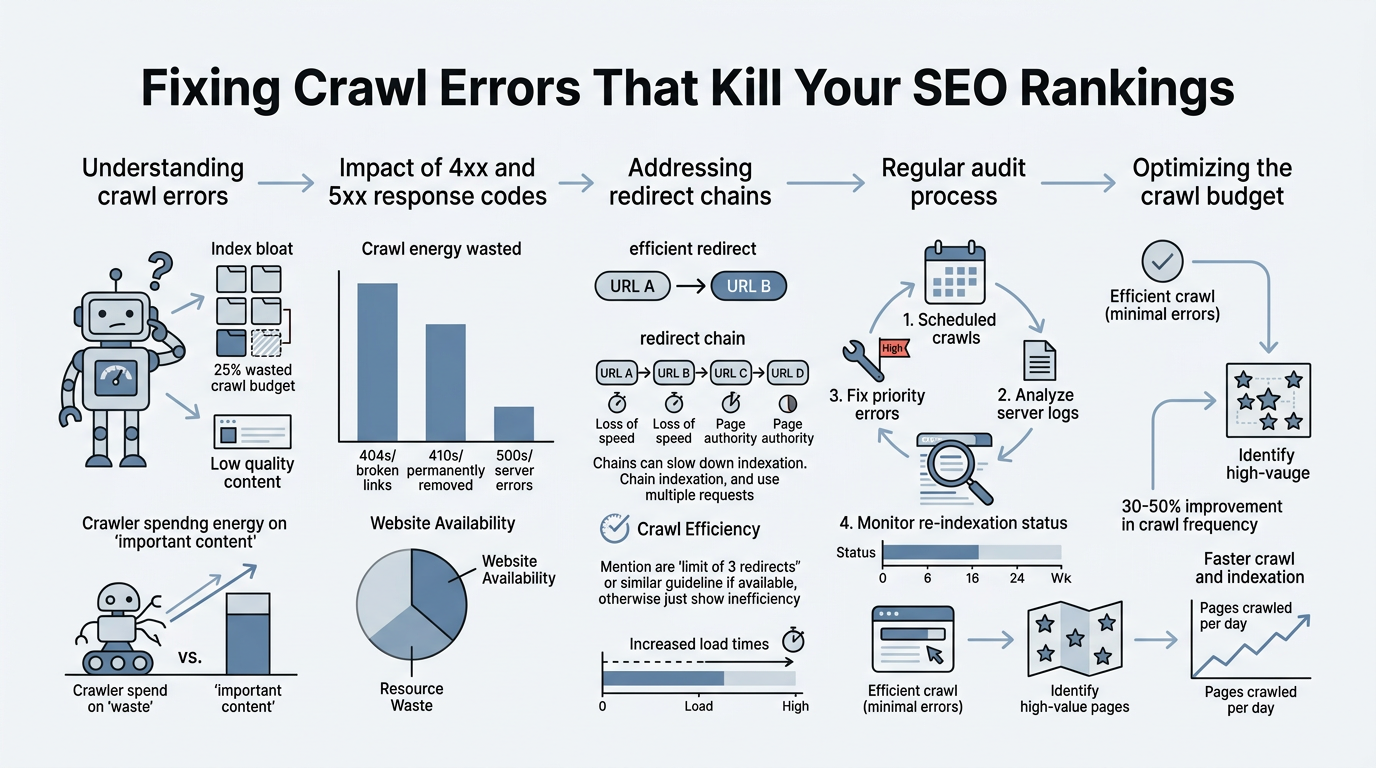 Fixing Crawl Errors That Kill Your SEO Rankings infographic