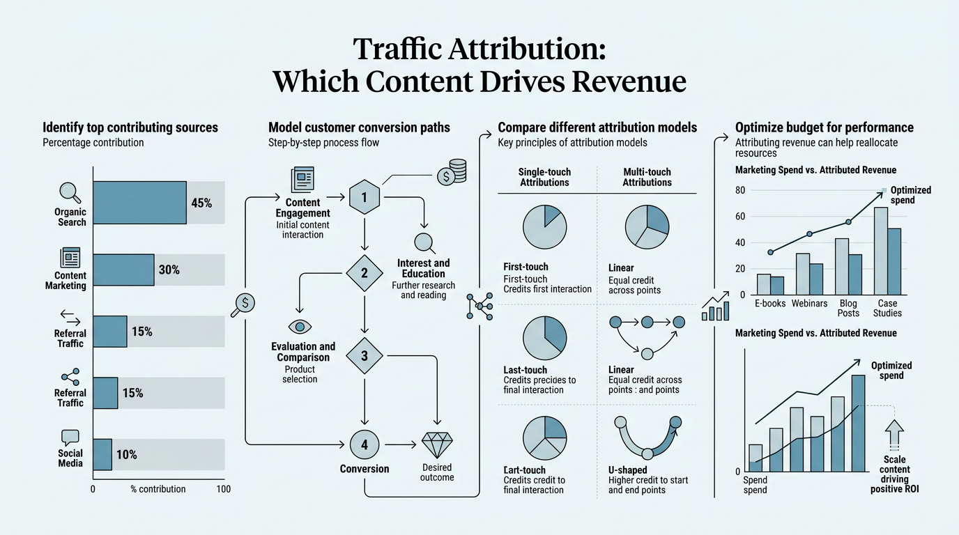 Traffic Attribution: Which Content Drives Revenue infographic