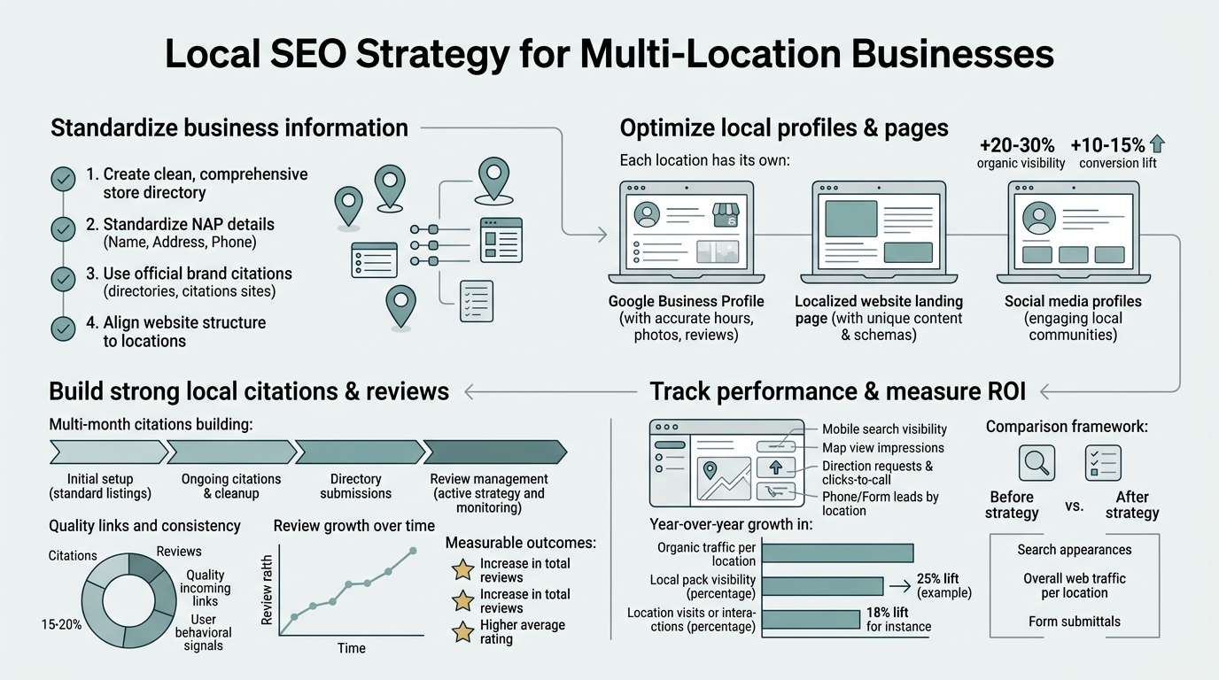 Local SEO Strategy for Multi-Location Businesses infographic