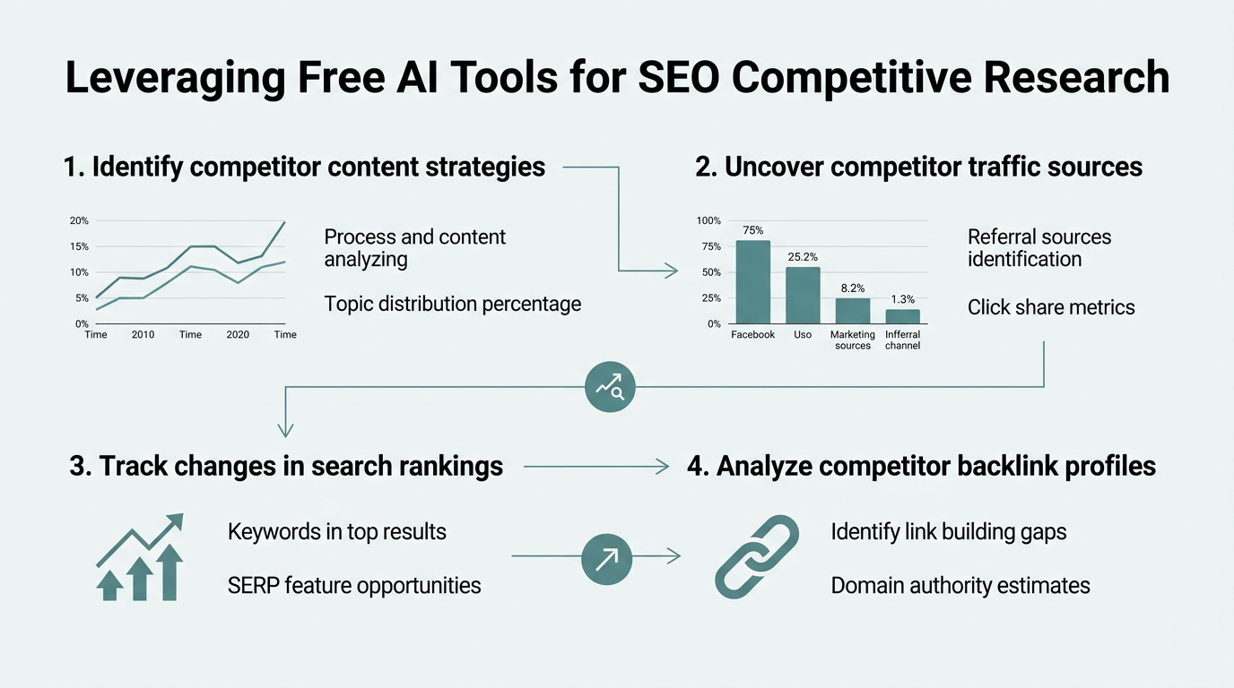 Free AI SEO Tools for Competitive Research infographic