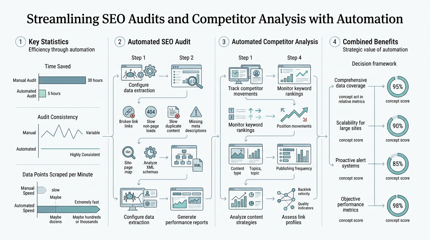 Automating Your SEO Audit and Competitor Analysis infographic