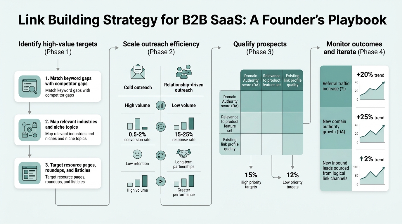Link Building Strategy for B2B SaaS: A Founder's Playbook infographic