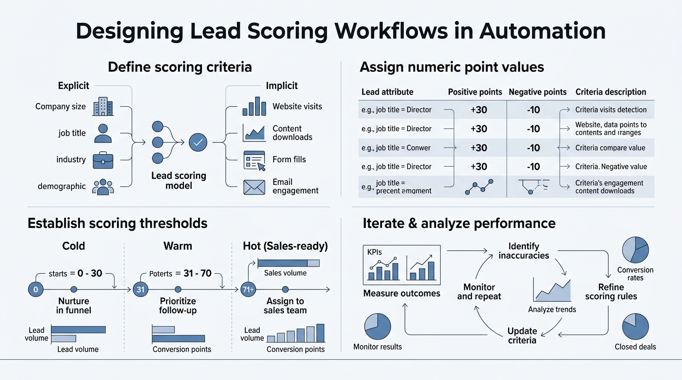 Designing Lead Scoring Workflows in Automation infographic