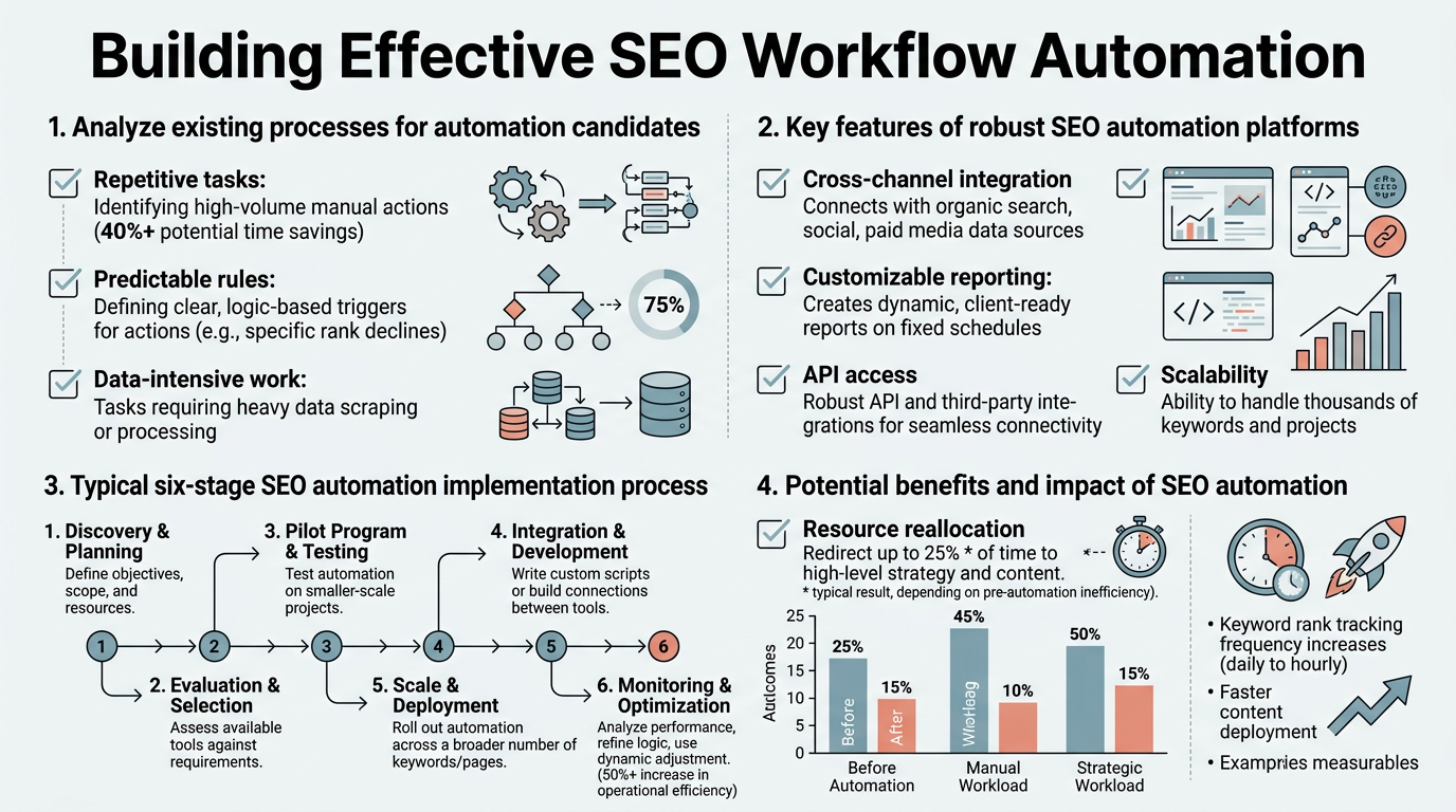 Building Effective SEO Workflow Automation infographic