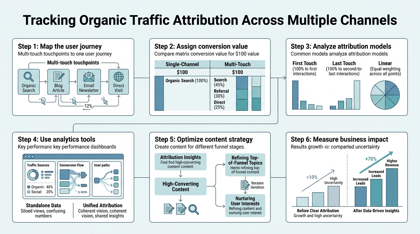 Tracking Organic Traffic Attribution Across Multiple Channels infographic