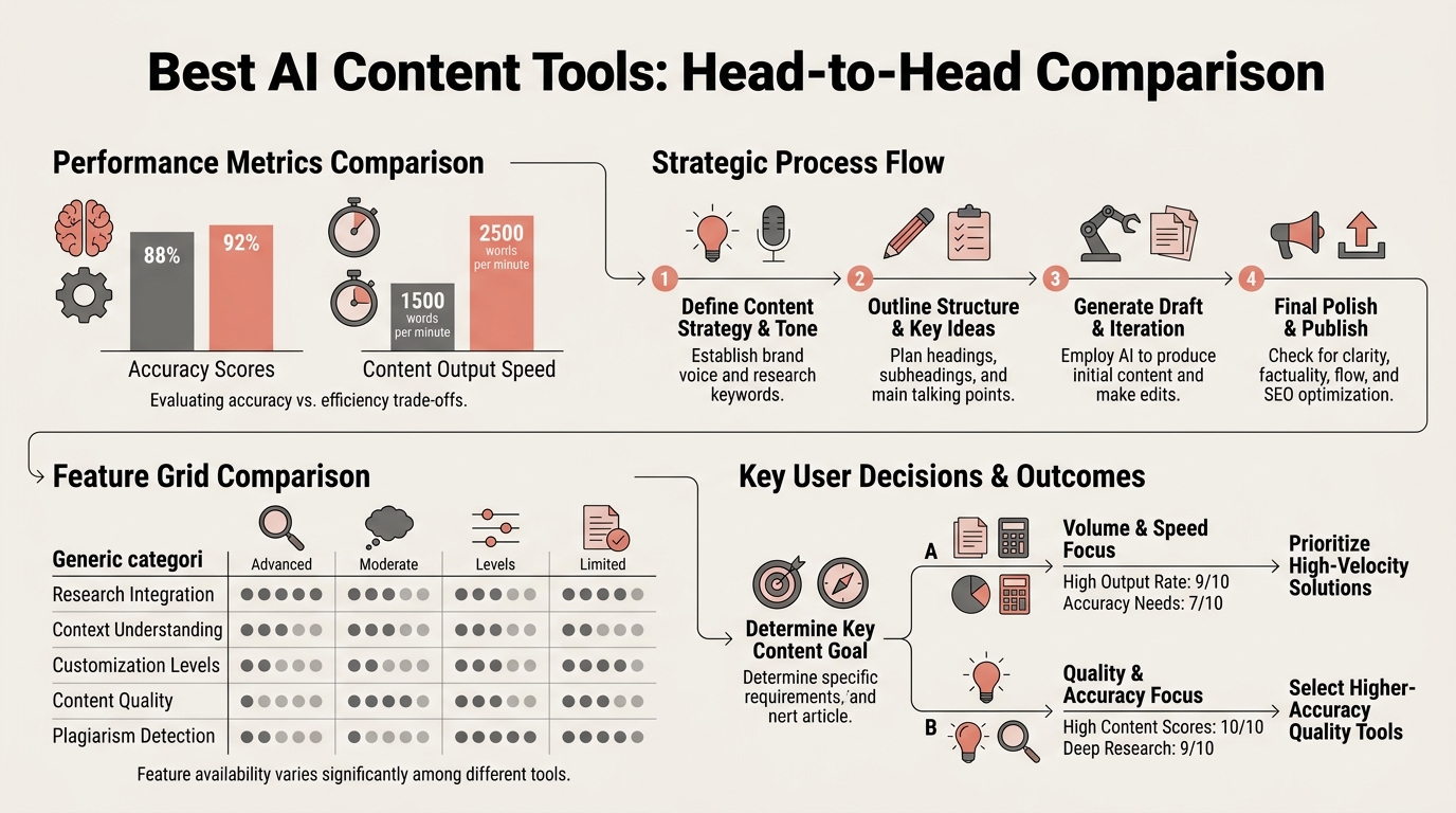 Best AI Content Tools: Head-to-Head Comparison infographic