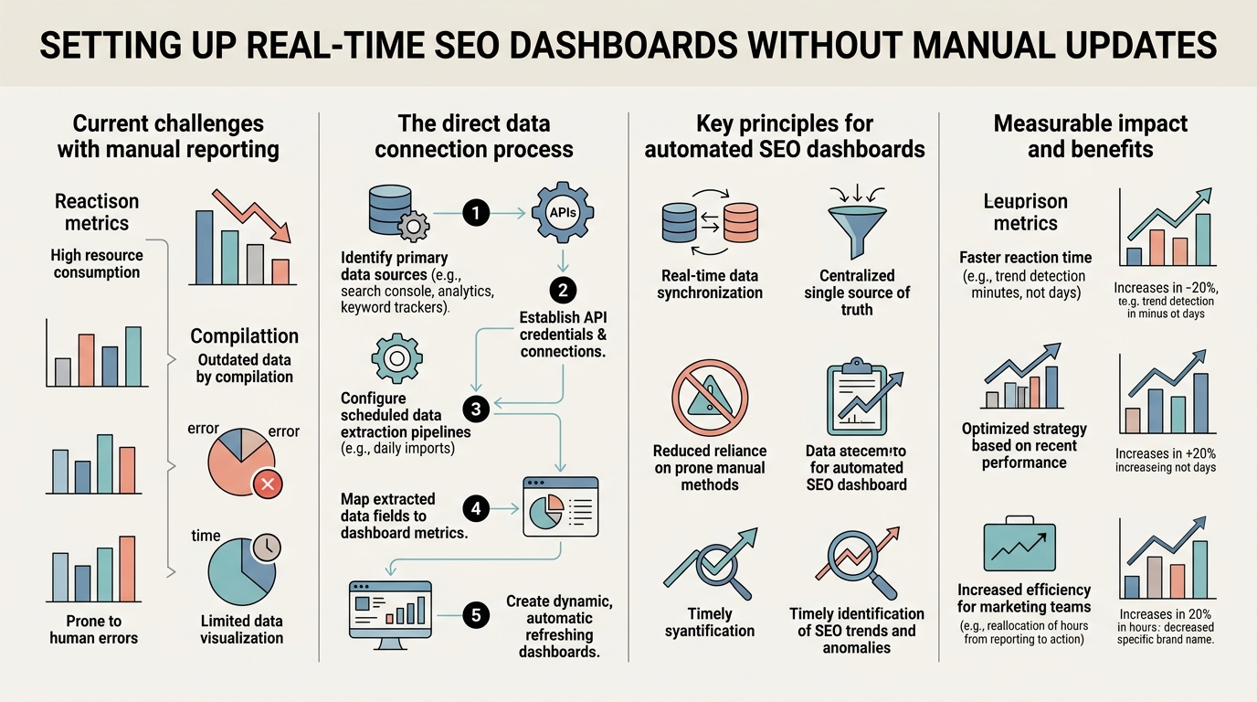 Setting Up Real-Time SEO Dashboards Without Manual Updates infographic