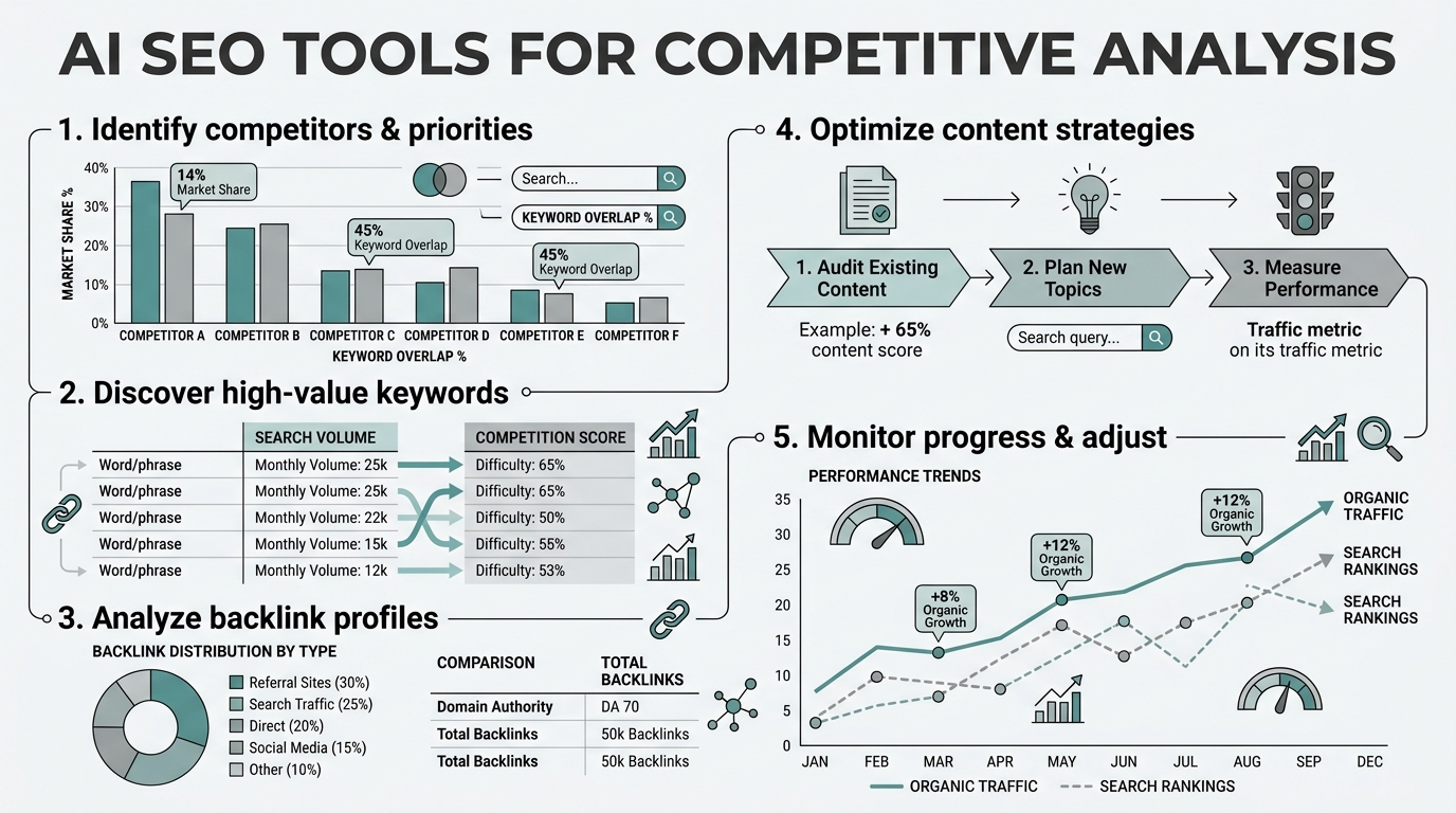 AI SEO Tools for Competitive Analysis infographic