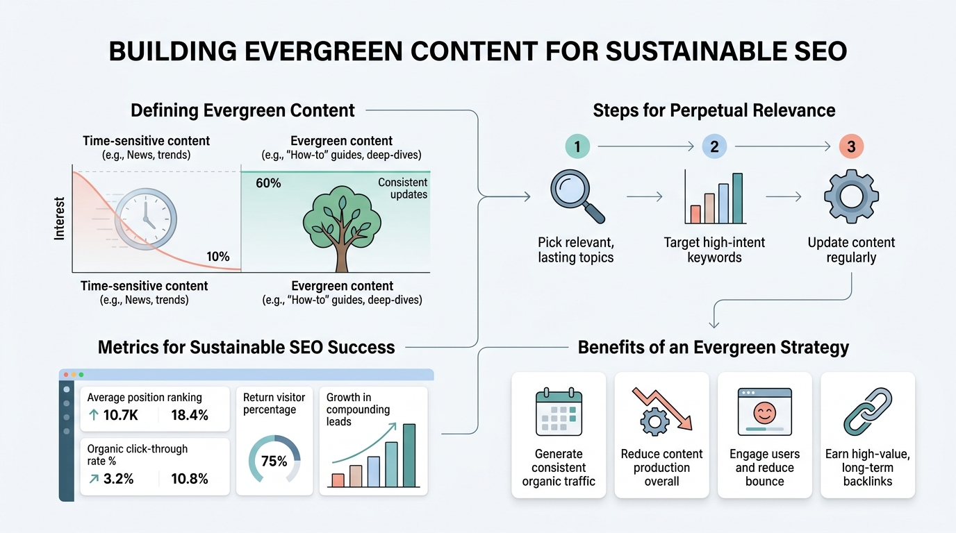 Building Evergreen Content for Sustainable SEO infographic
