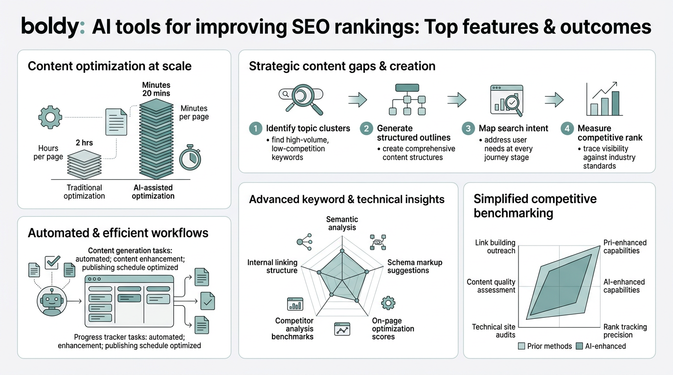 Top AI SEO Tools That Actually Improve Rankings infographic