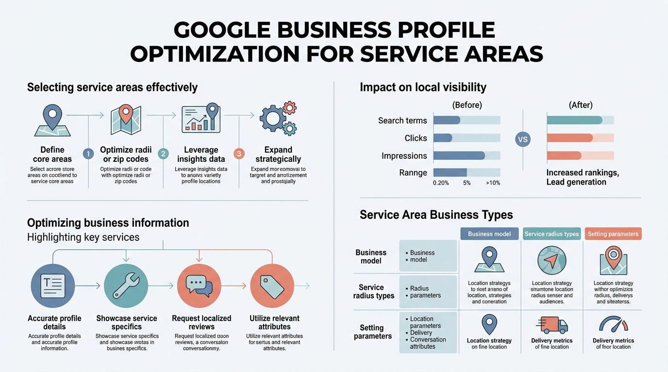 Google Business Profile Optimization for Service Areas infographic